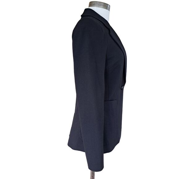 Anthropologie Cartonnier Black Ponte Jacket Blazer Size 6 Tailored Slim Fit - Picture 3 of 10